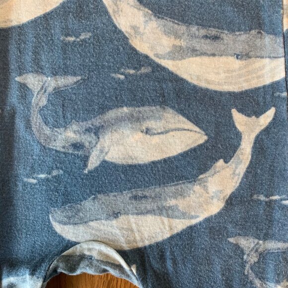 MILKBARN Footed Bodysuit Baby Boys 3-6 Mos Blue Whale Romper Onesie Infant Boy - Picture 4 of 5